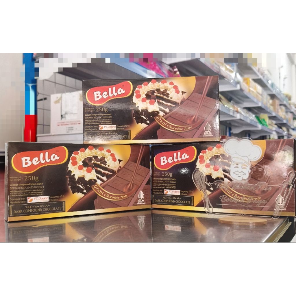

Bella Dark Compound Chocolate 250gr/Coklat Batang Bella 250gr/Dark Compound Chocolate