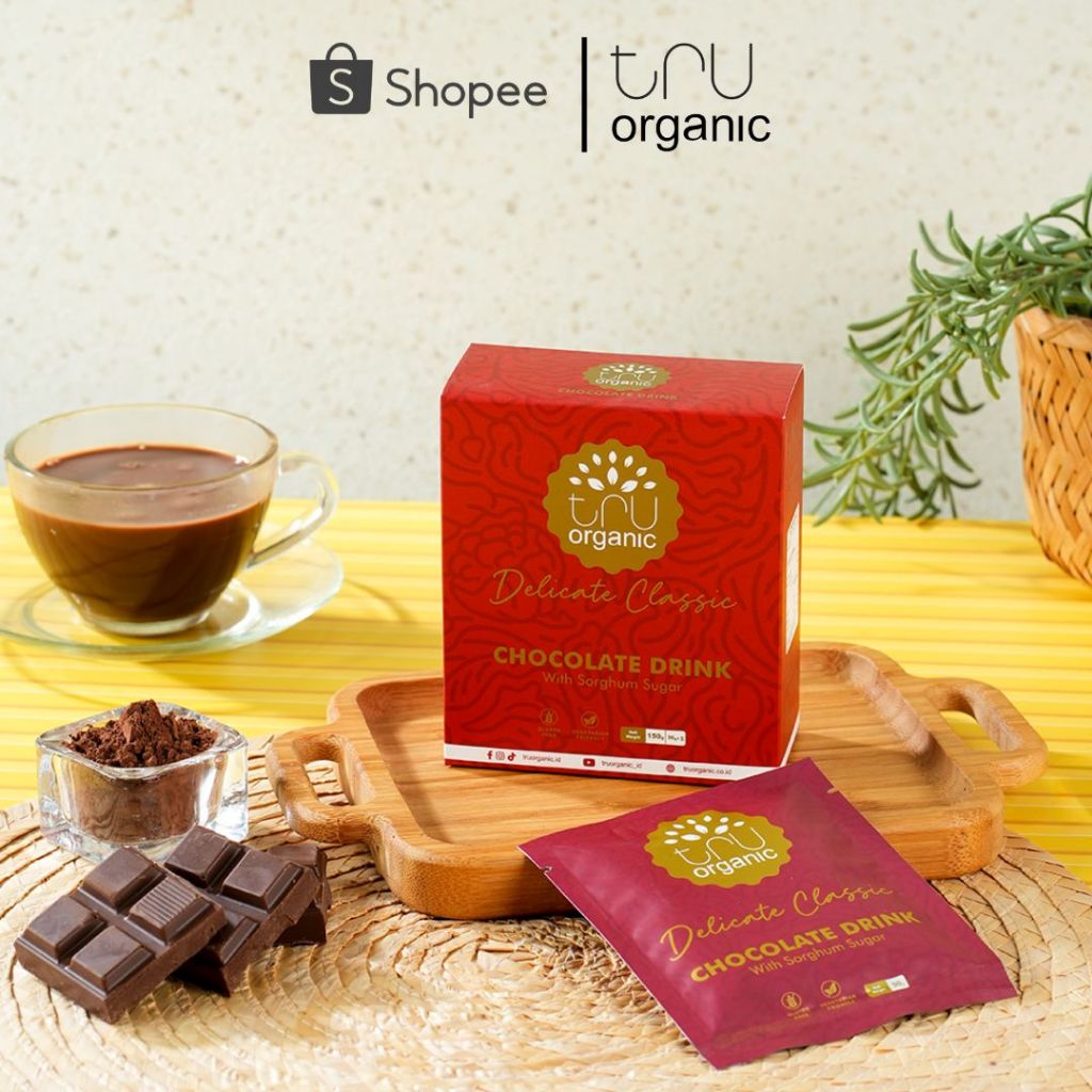 

(3 Sachet) TRUorganic Chocolate Delicate Classic - Minuman Cokelat Rendah Kalori dengan Gula Sorghum