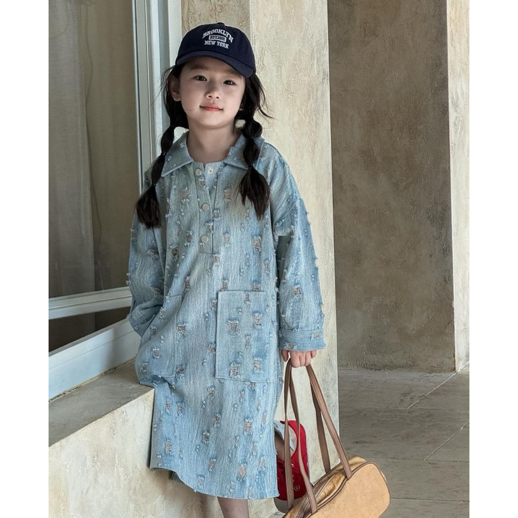 Tunik jeans import(model ripped jeans)