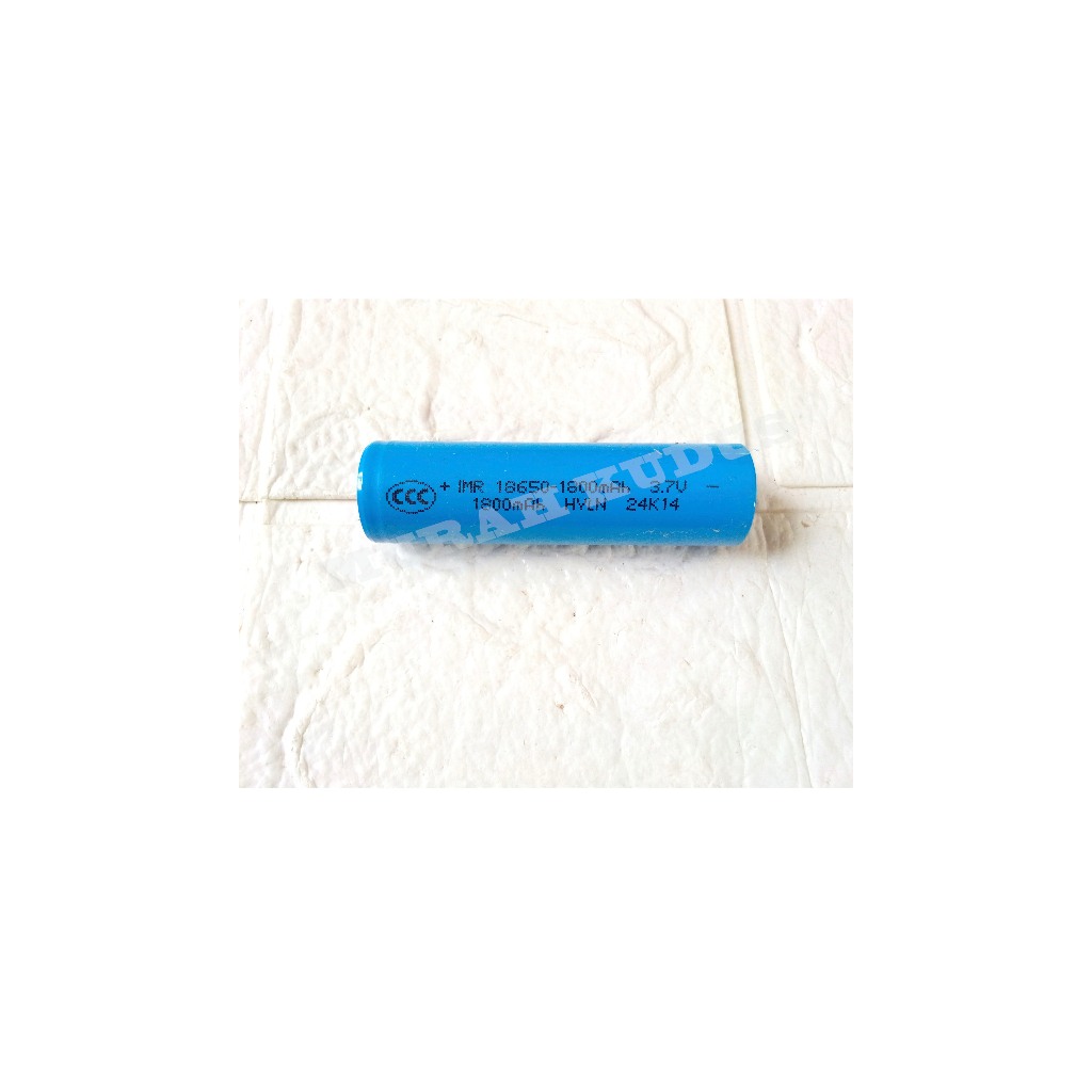 BATU/BATERAI CAS CHARGER 18650 1800 MAH +KEPALA BIRU
