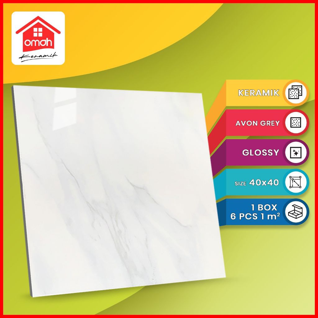 Keramik Lantai Kilap Accura 40x40 Avon Grey
