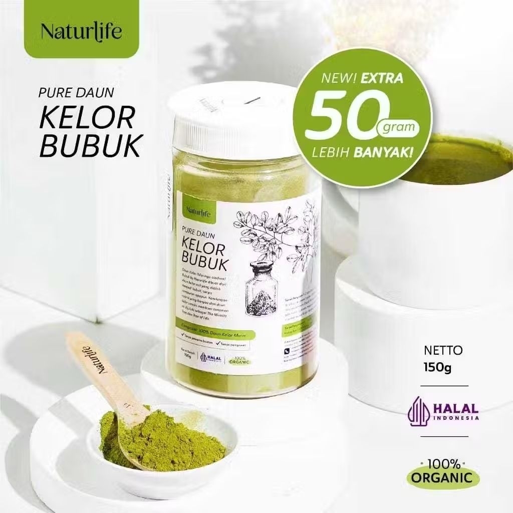 

Bubuk Daun Kelor 150gr Daun Kelor Organik Serbuk Halus Powder Moringa 100% Original