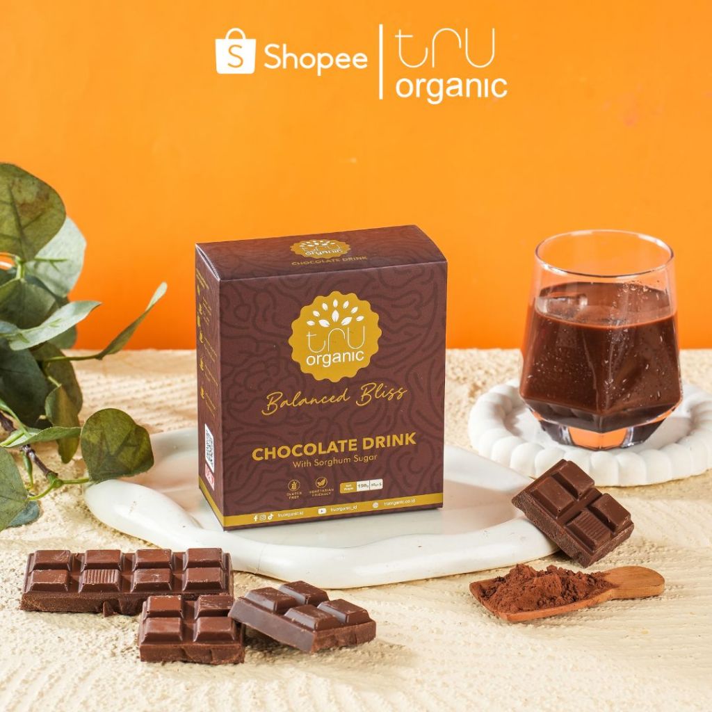 

(3 Sachet) TRUorganic Chocolate Balanced Bliss - Minuman Cokelat Rendah Kalori dengan Gula Sorghum
