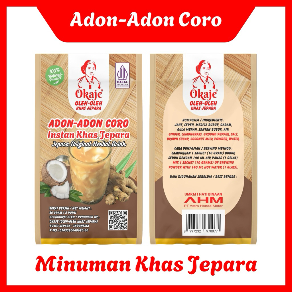 

OKAJE Adon Adon Coro Instan Minuman Khas Jepara | Oleh Oleh Khas Jepara