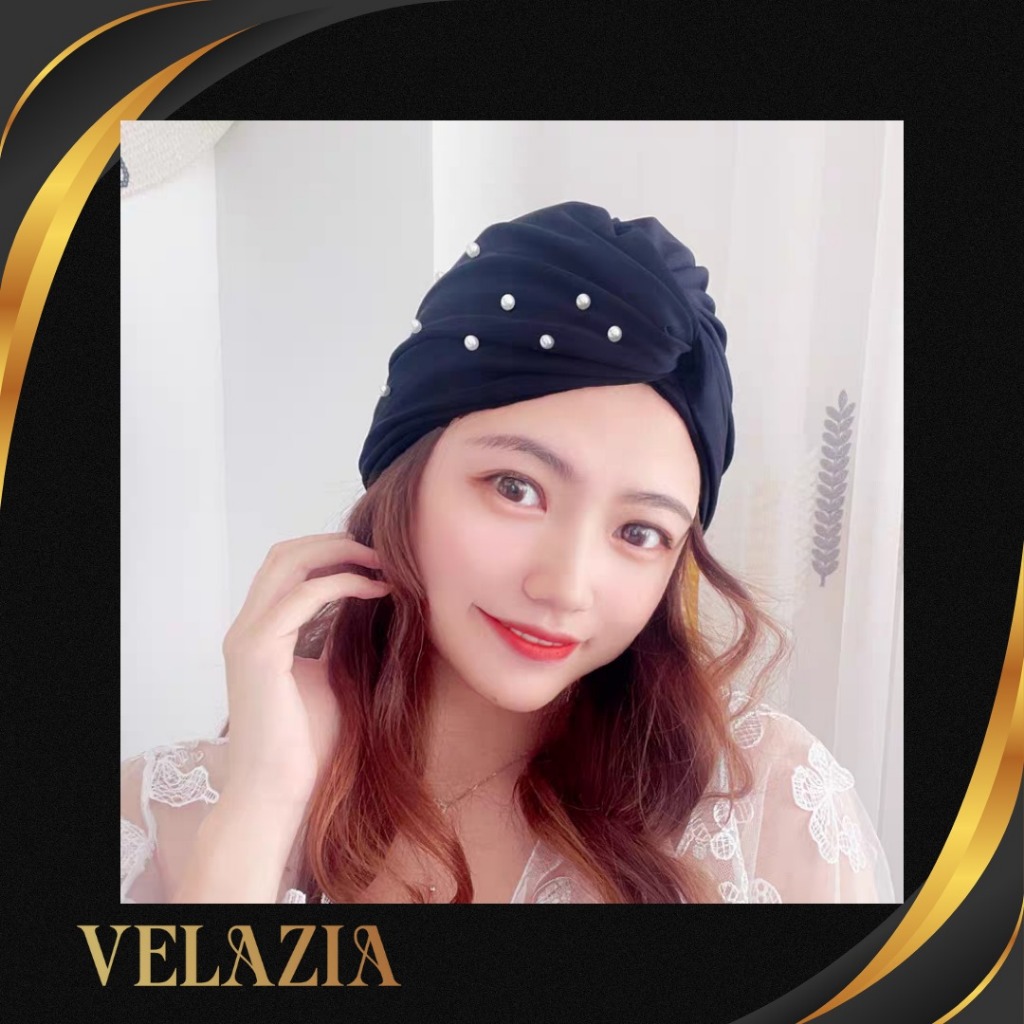 Jilbab Turban Instan Premium - Jilbab Turban Wanita, Turban Topi Mutiara