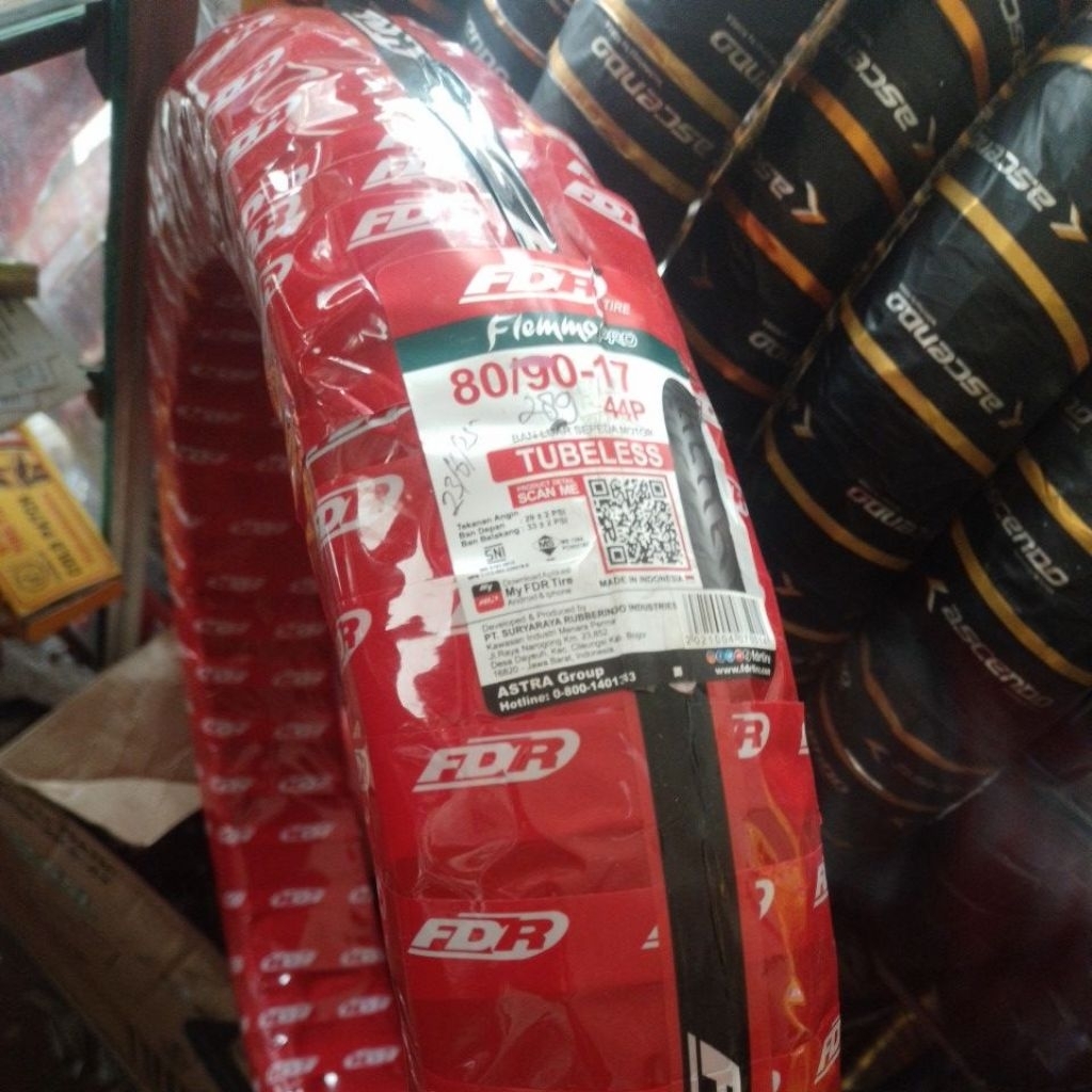 ban luar fdr tubeless tubles 80/90-17 belakang/depan motor jupiter mx vega zr vixion revo smash