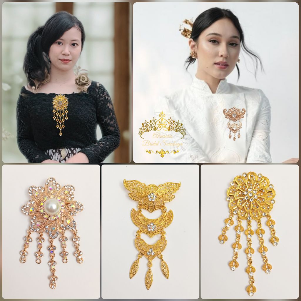 Bross Kebaya Kutu Baru Besar Aksesoris Pengantin Perhiasan Wedding Pernikahan Bross Wedding