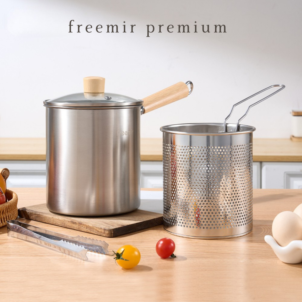 [PREMIUM] freemir Multi Deep Fryer Panci Penggorengan Rebus Stainless Steel SUS 304 Free Saringan