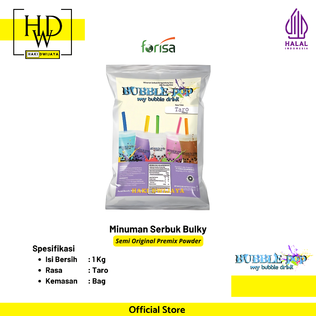 

[1kg] Bubble Pop / Pop Bulky Minuman Bubuk Instan Rasa Taro