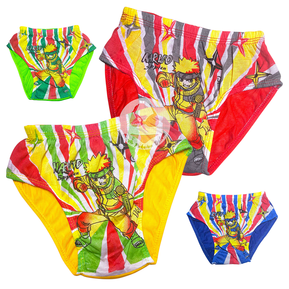 CD Celana Dalam Anak Laki Laki Motif Naruto Karakter Cowok Ukuran S M L Usia 1-5 Tahun