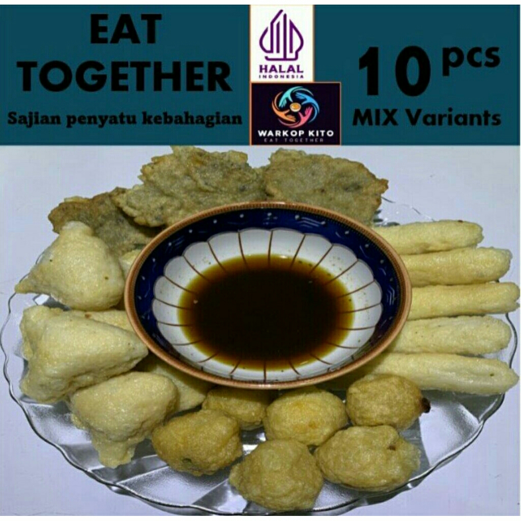 

pempek palembang campur | pempek ikan tenggiri | isi 10 pcs | pempek frozen vacum | 100% Halal.
