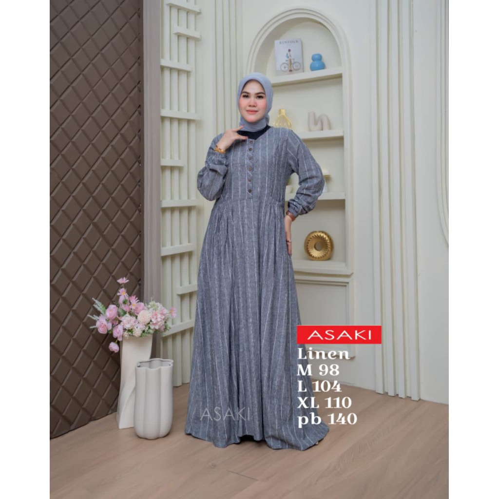 RAZAKY JAYA/GAMIS LINEN IMPORT TERBARU REAL PICT|GAMIS ASAKI IMPORT TERBARU|GAMIS ASAKI ORIGINAL|BUS