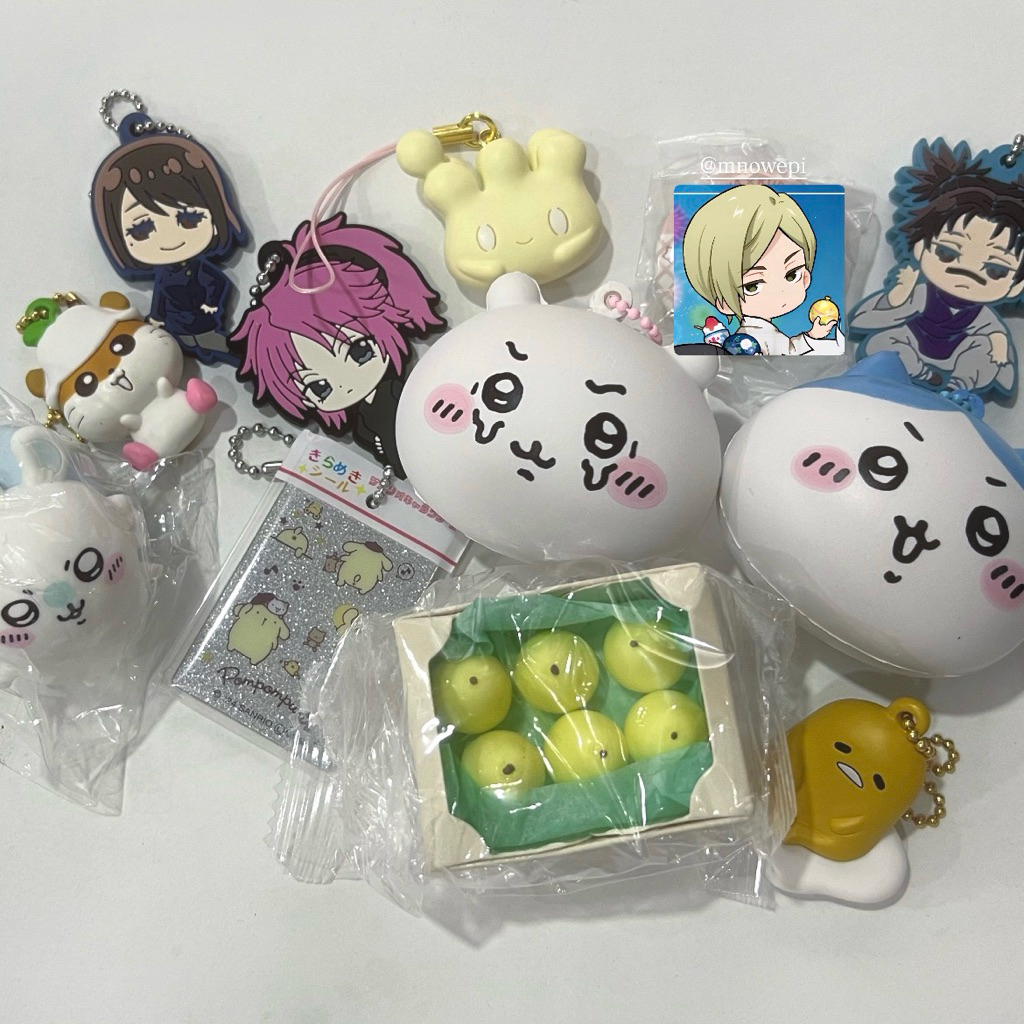Various Cute Gashapon Gacha Trinkets Keychains Badge Pin Chiikawa Hachiware Hxh Jjk Sanrio Pokemon B