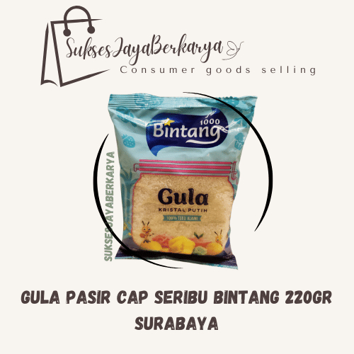 

Gula Pasir Putih Cap Seribu Bintang kemasan 220 gram Surabaya