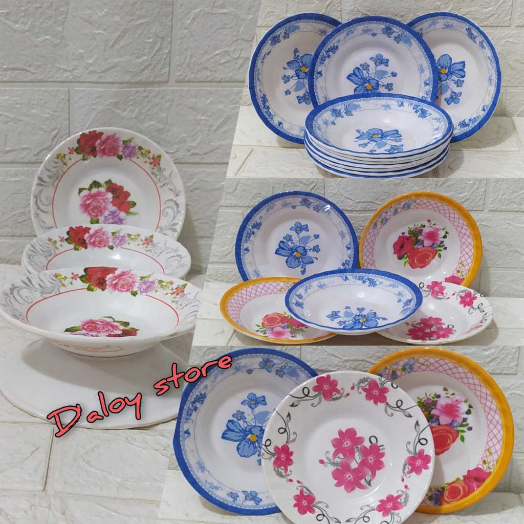 piring tatakan gelas/ tatakan gelas melamin motif/ termurah