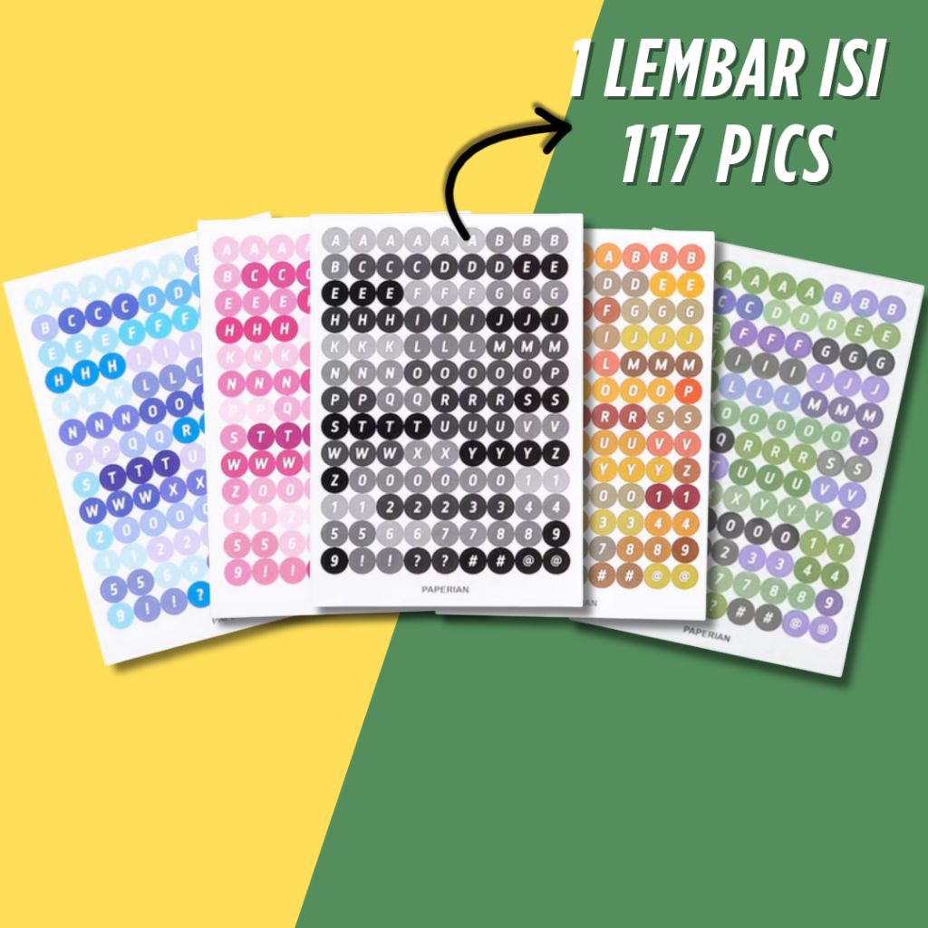

SCRAPBOOK STICKER LUCU / STICKER ANGKA DAN HURUF WARNA WARNI / STICKER DECO ALFABET