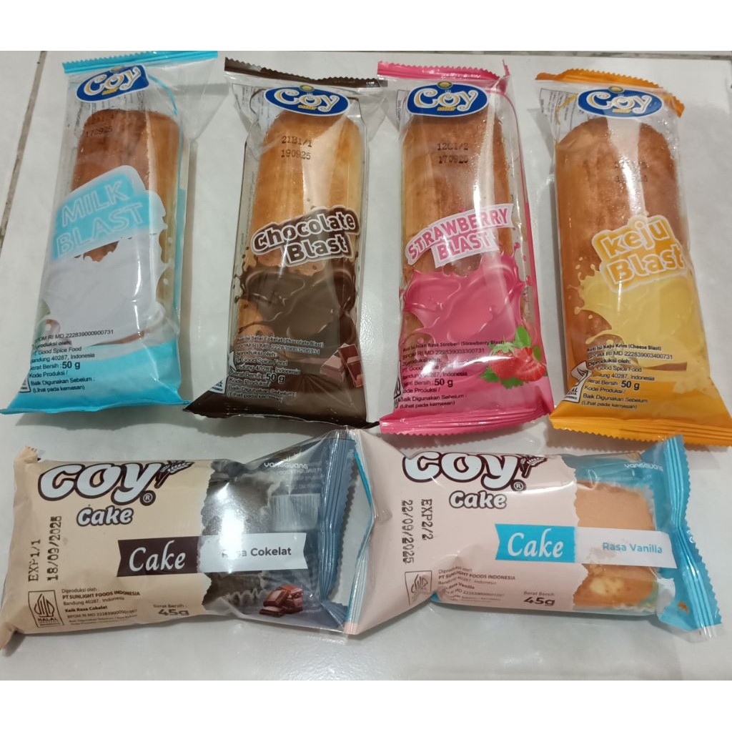 

COY BLAST CAKE COY RASA COKLAT VANILA MILK KEJU STRAWBERRY (1PCS)