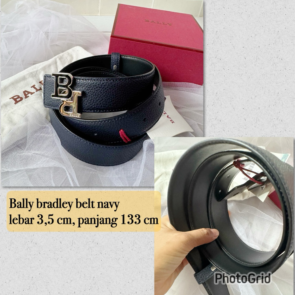 ikat pinggang pria wanita bally original bradley belt navy
