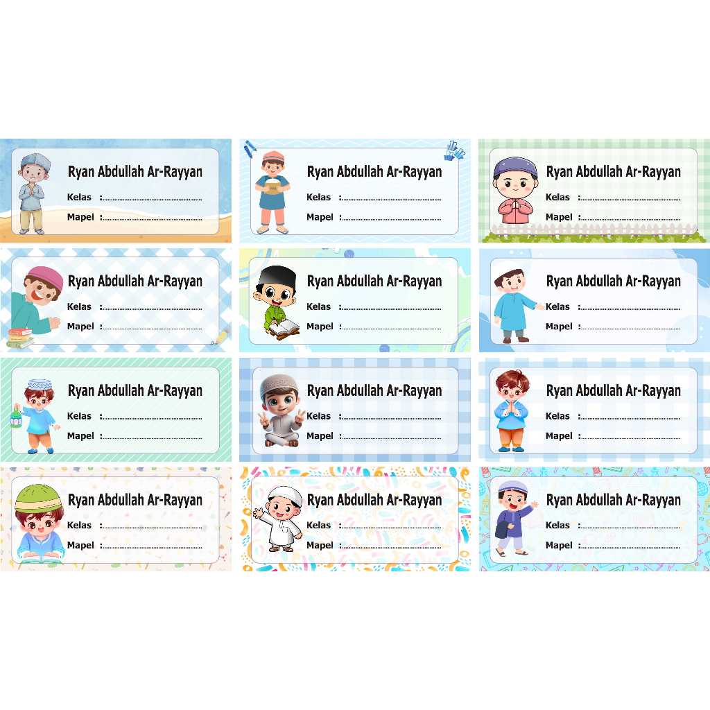 

LABEL BUKU NON WATERPROOF ANAK SOLEH SOLEHA