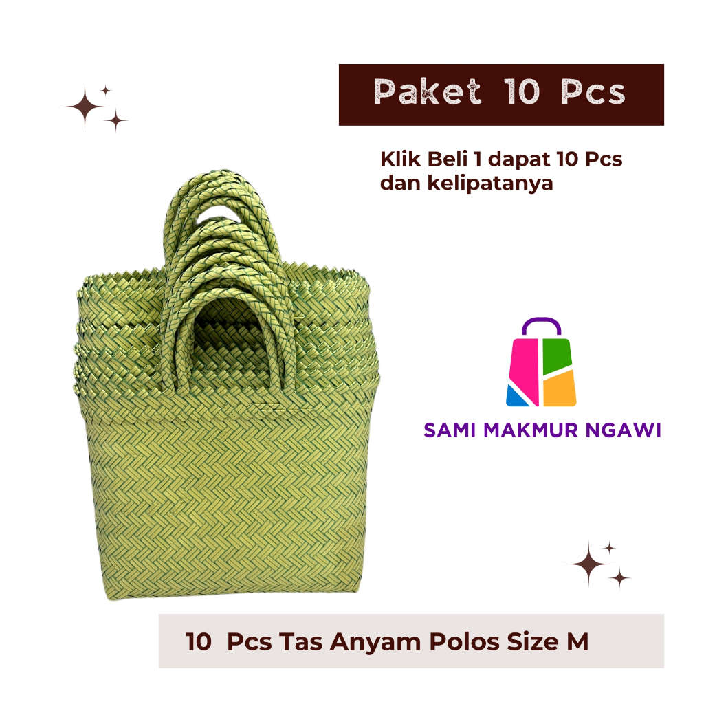 

PAKET 10 pcs Size M Tas Anyam POLOS Untuk Hampers Parcel Souvenir Hadiah Hantaran Berkat Kotak Nasi
