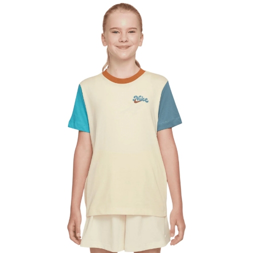 NIKE SPORTSWEAR CLUB EXPLORE BLOCK KIDS' GRADE SCHOOL T-SHIRT - COCONUT MILK