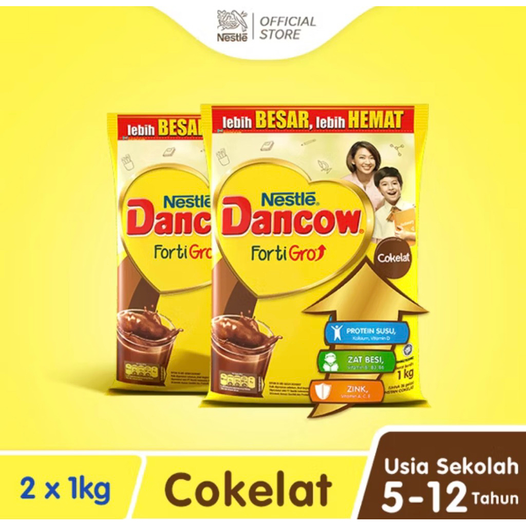 

Nestle Dancow Fortigro coklat 1kgX2pcs super hemat