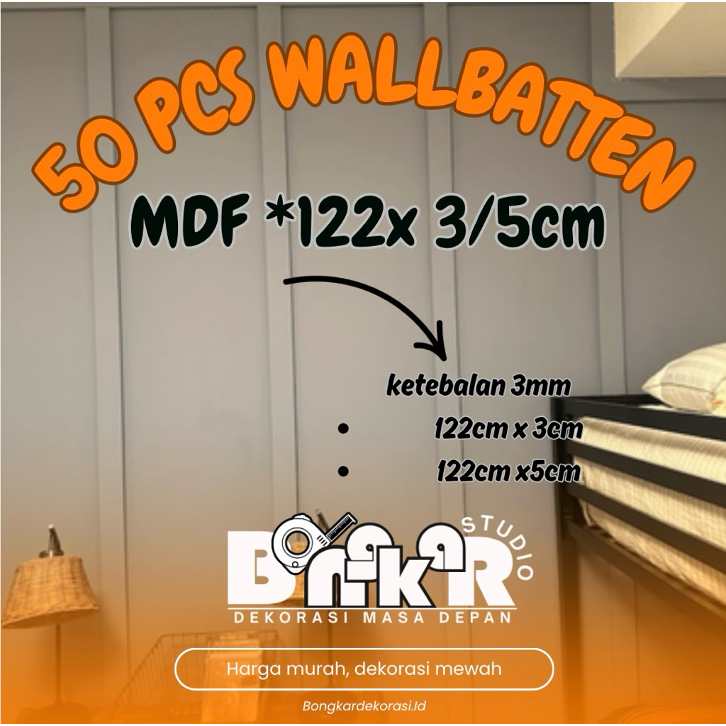 50 PCS Wall Batten Dekorasi List Kayu Hiasan Dinding Wall Panel Wall Molding Wall Moulding