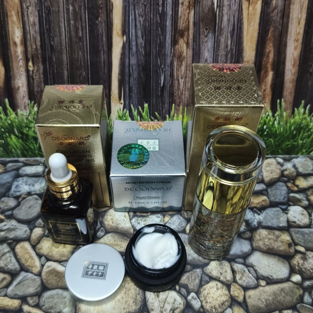 Paket Cream Deoonard Gold Malam + Serum Gold Original