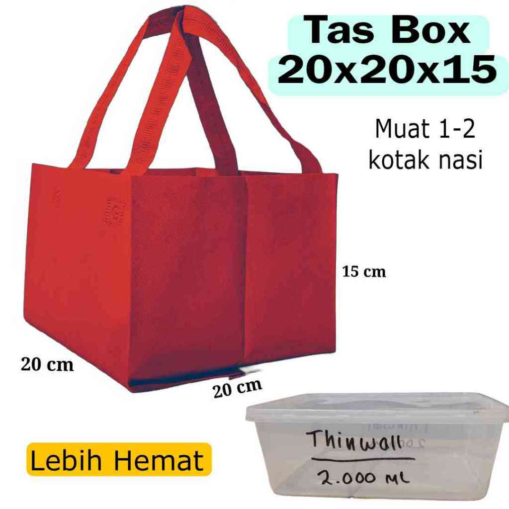 

( Harga Per PCS ) Tas Box Dus pres 20x20X15 | Tas Kotak Nasi | Tas Box Hajatan | Tas tempat Kue
