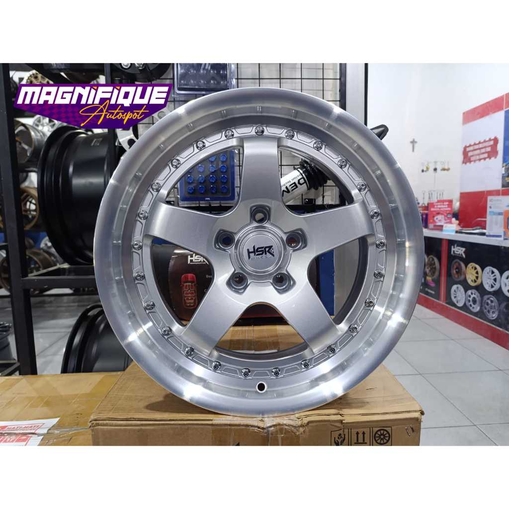 JUAL VELG MOBIL RACING RING17 HSR BOB 5X114,3 SILVER