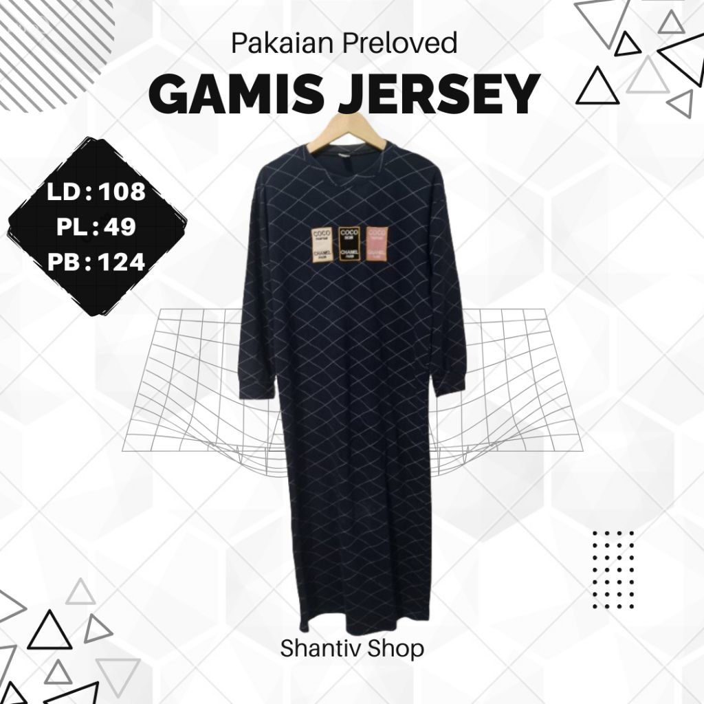 GAMIS BAHAN JERSEY WARNA BIRU DONGKER PL