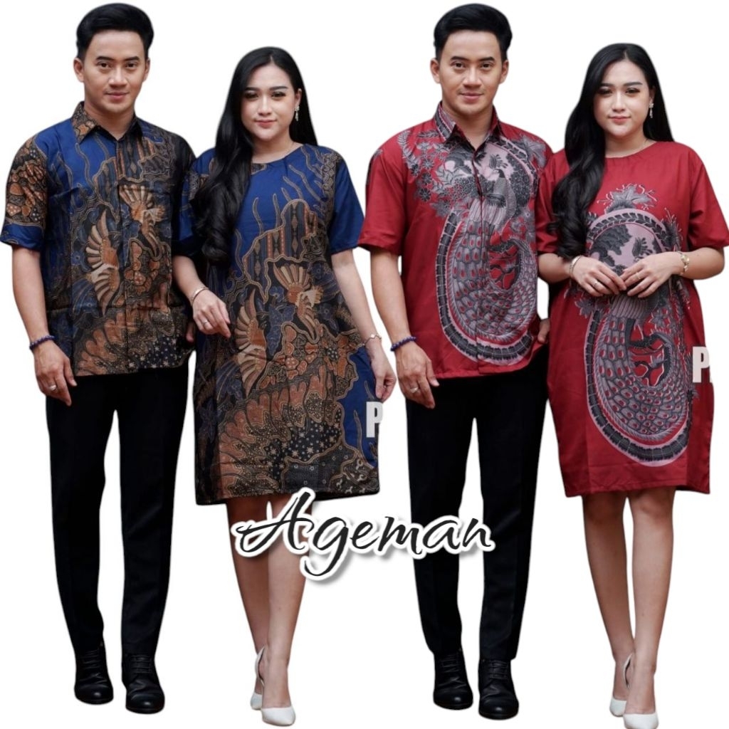 couple dress dan Kemeja batik lengan pendek terbaru By Ageman