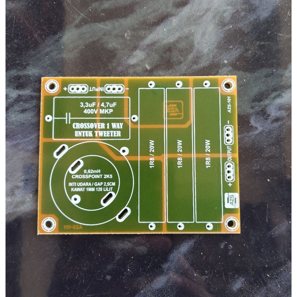 PCB Crossover Pasif 1 Way Crossover Twetter.