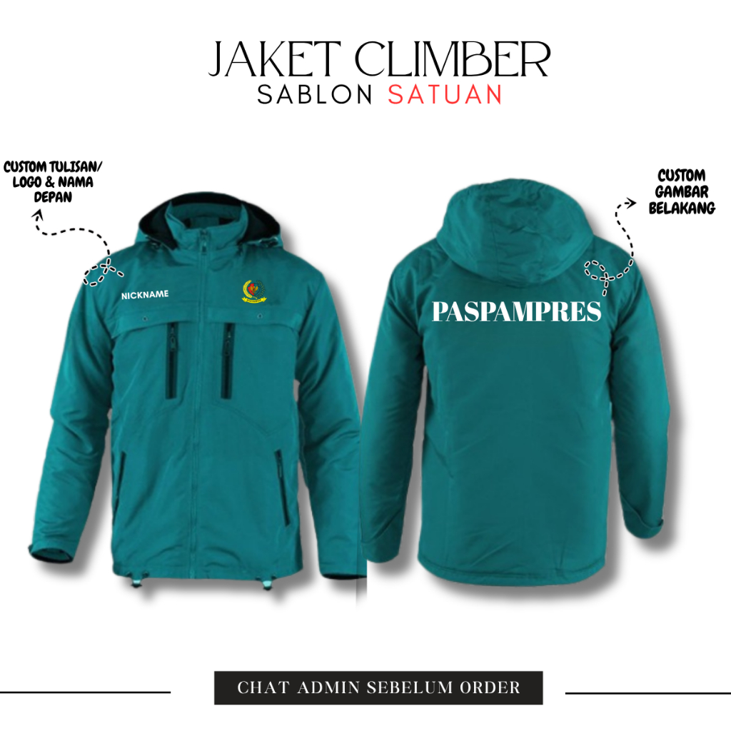 CUSTOM JAKET PASPAMPERS PARASUT WF SATUAN JAKET SERAGAM PRIA JAKET KERJA TEBAL