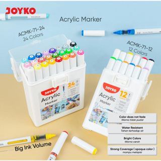 

(skr) Acrylic Marker Joyko Spidol Akrilik ACMK-71 diy 24 warna 12 warna