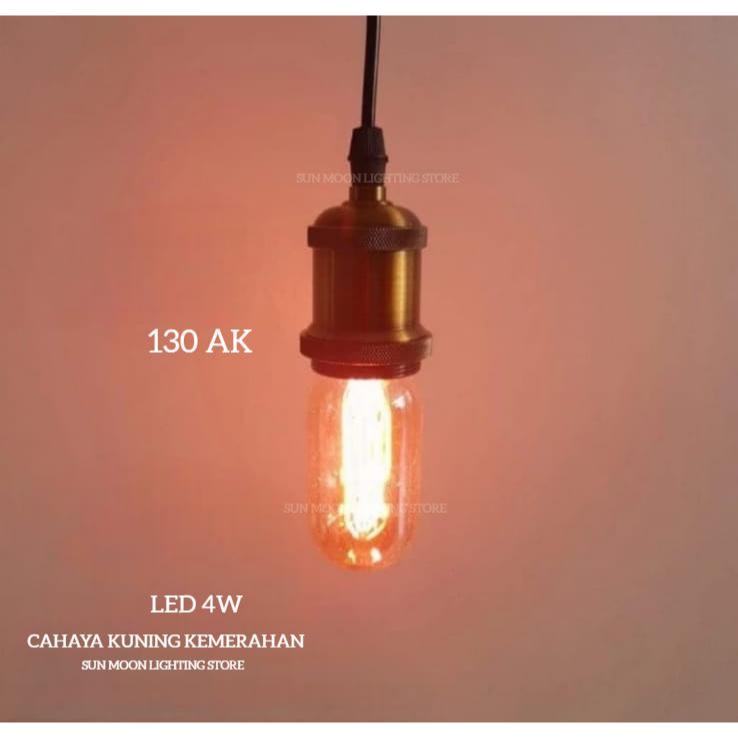 Lampu bohlam led 4watt fiting e27 kuning kemerahan ( agak merah )