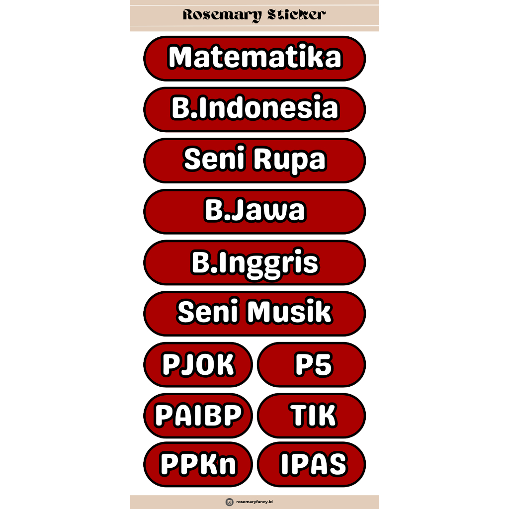 

Sticker Label Mata Pelajaran Stiker Mapel Stiker Sekolah