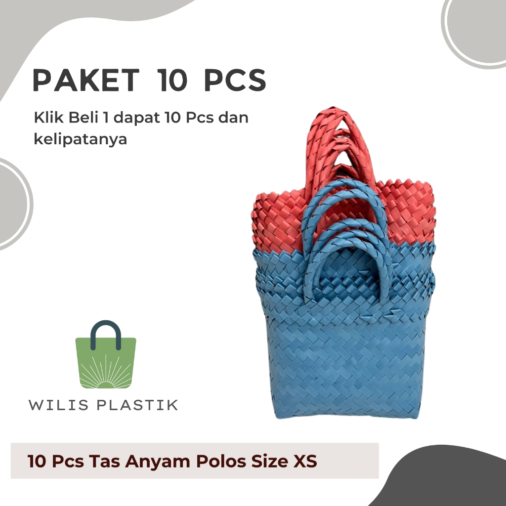 

PAKET 10 Pcs POLOS Tas Anyam Size XS Ready Stock untuk Hampers Parcel Souvenir Hadiah
