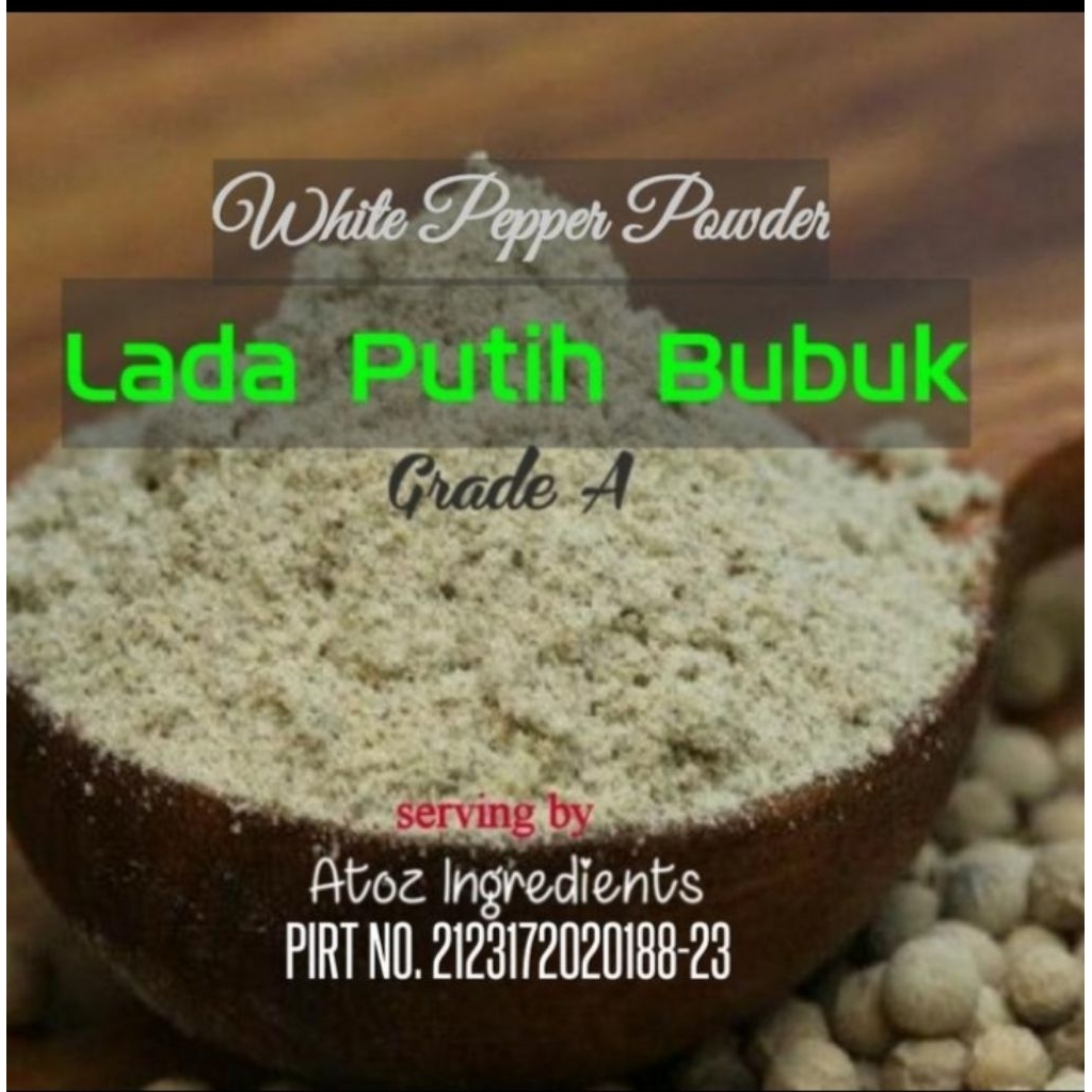 

Pure White Pepper Powder 1kg / (Grade A) / Bubuk Lada Putih Bubuk Murni 1kg