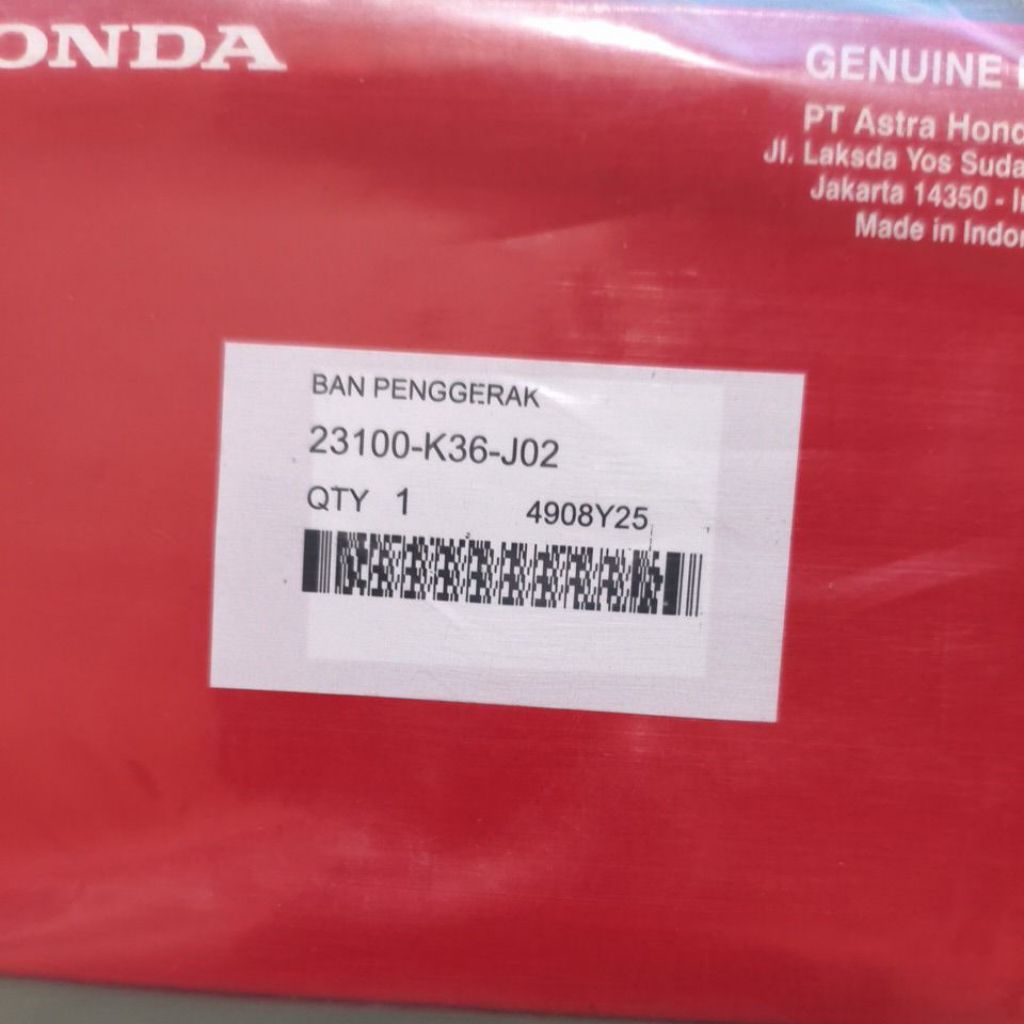 Tali kipas belting only Vario150 merk Honda asli