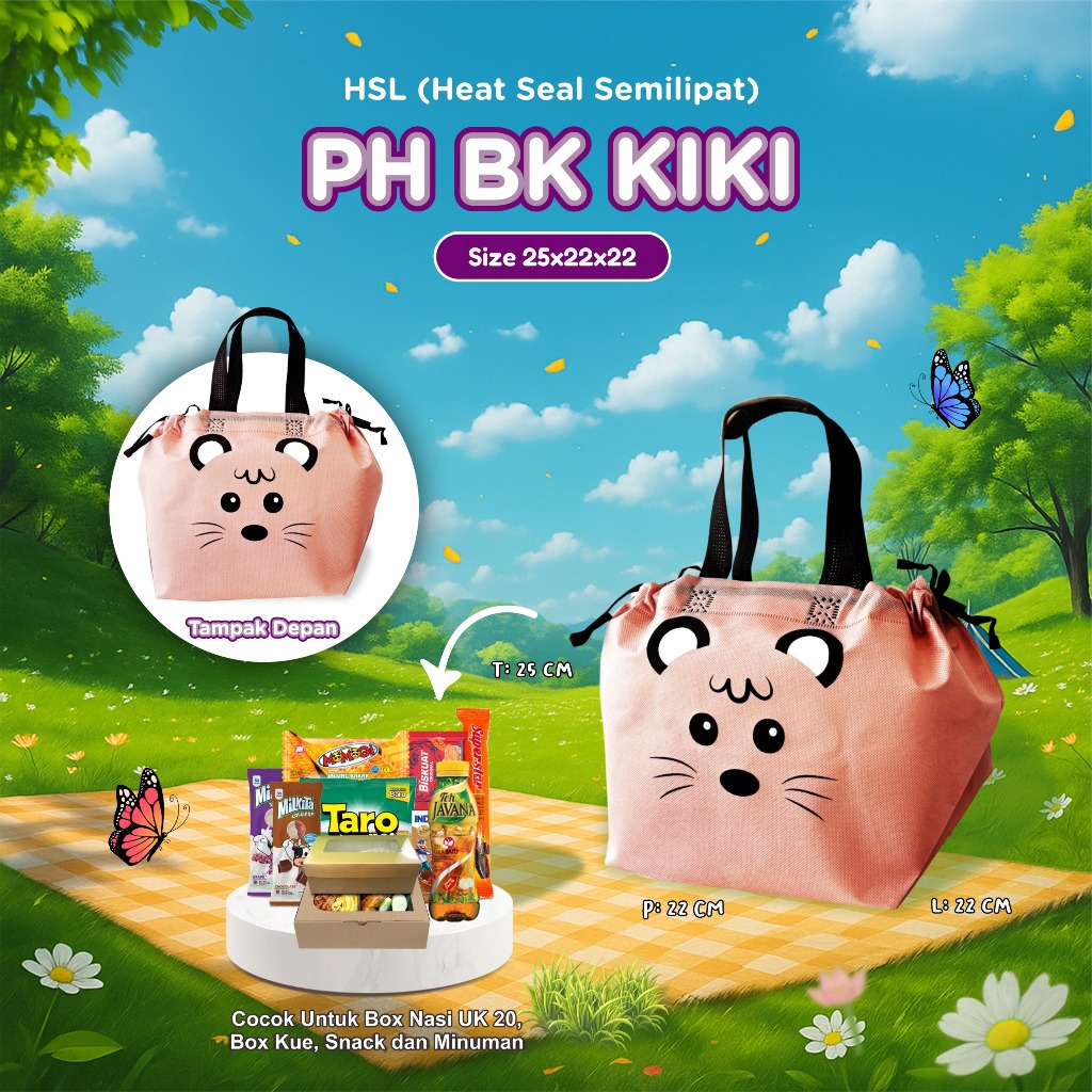 

[LUSINAN] Tas Animal Goodie Bag Birthday Tas Spunbond Kotak Nasi Animal Bahan Tebal Tas Birthday Party Ukuran 25x22x22