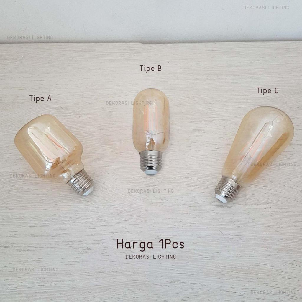 Lampu bohlam led 4watt 220V kuning kemerahan ( agak merah ) e27 dekor