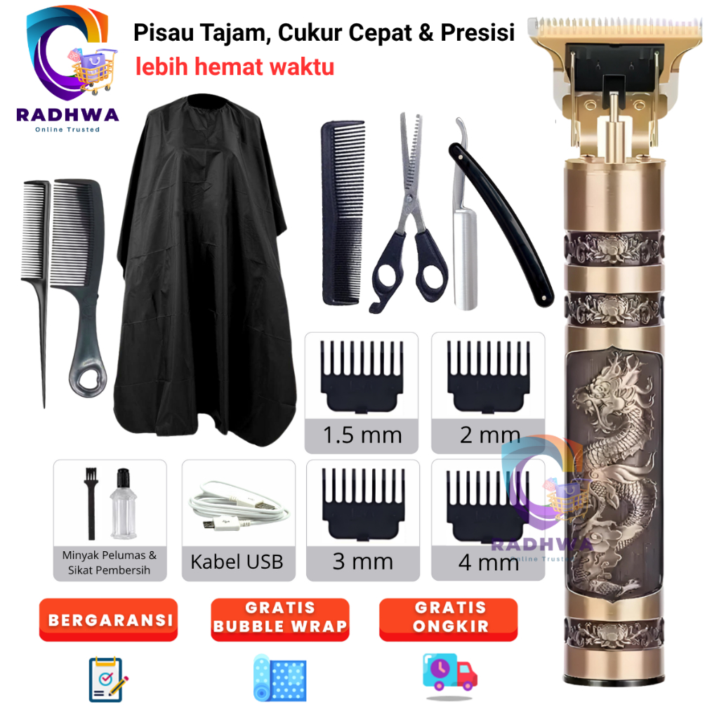 Alat Mesin Cukur Bergas Pencukur Potong Pemotong Rambut Kumis Jenggot Elektrik Bisa Di cas