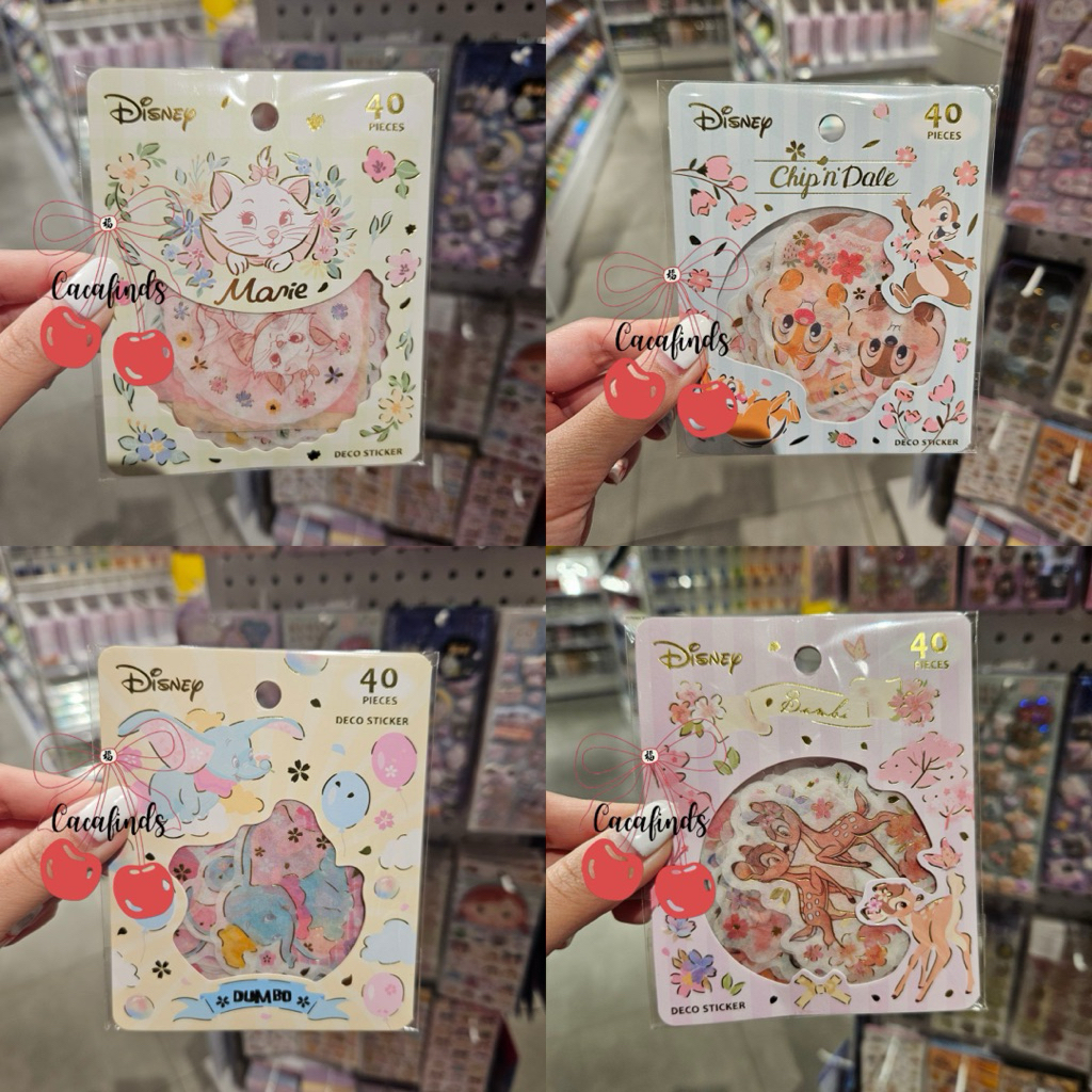 

OHSOME x Disney‼️Flake Sticker / Stiker Lucu Disney Classic Cherry Blossoms Collection (Dumbo / Marie Cat / Bambi / Chip & Dale)