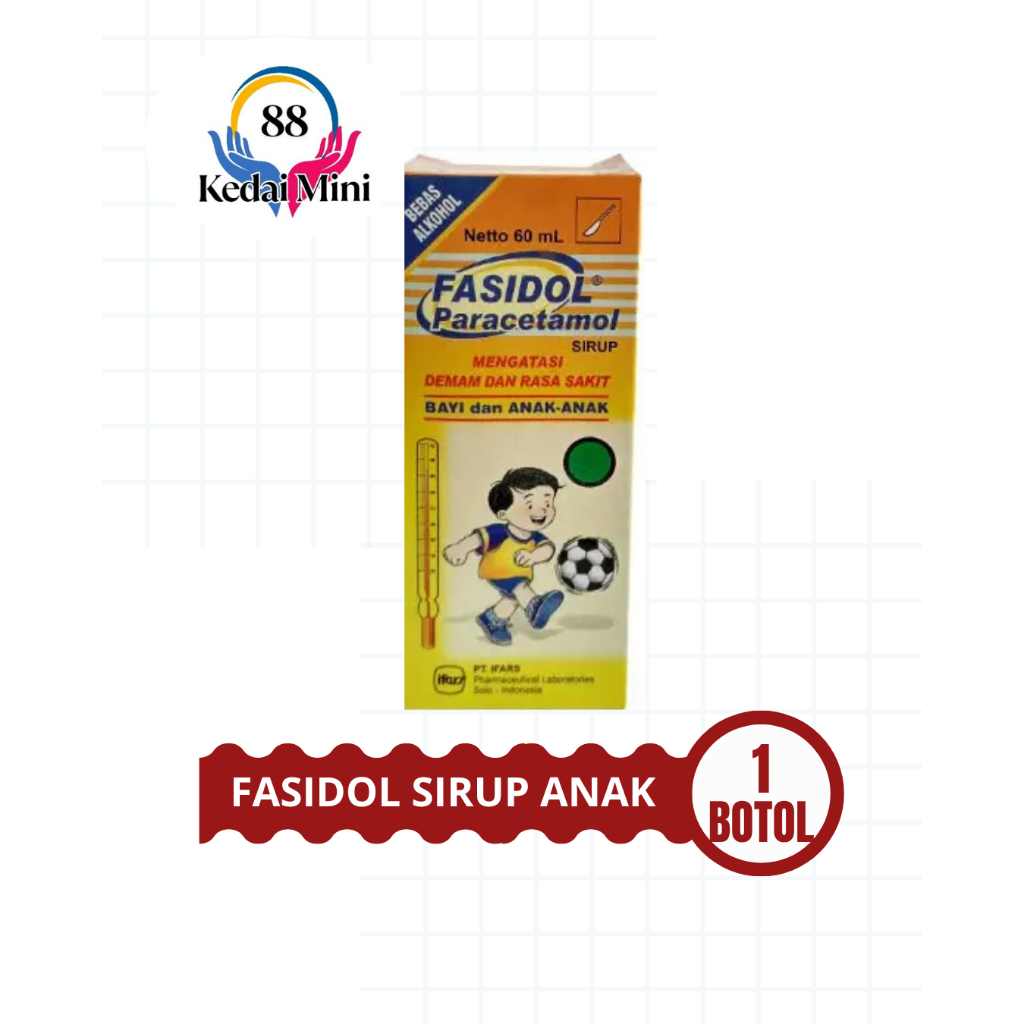 fasidol sirup anak, obat sirup demam anak rasa strowberry