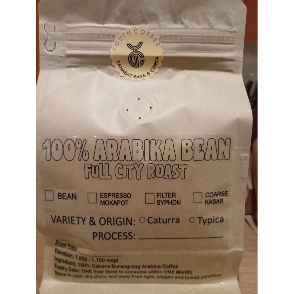 

Youth Coffee 100% ARABIKA BEAN full city Roast