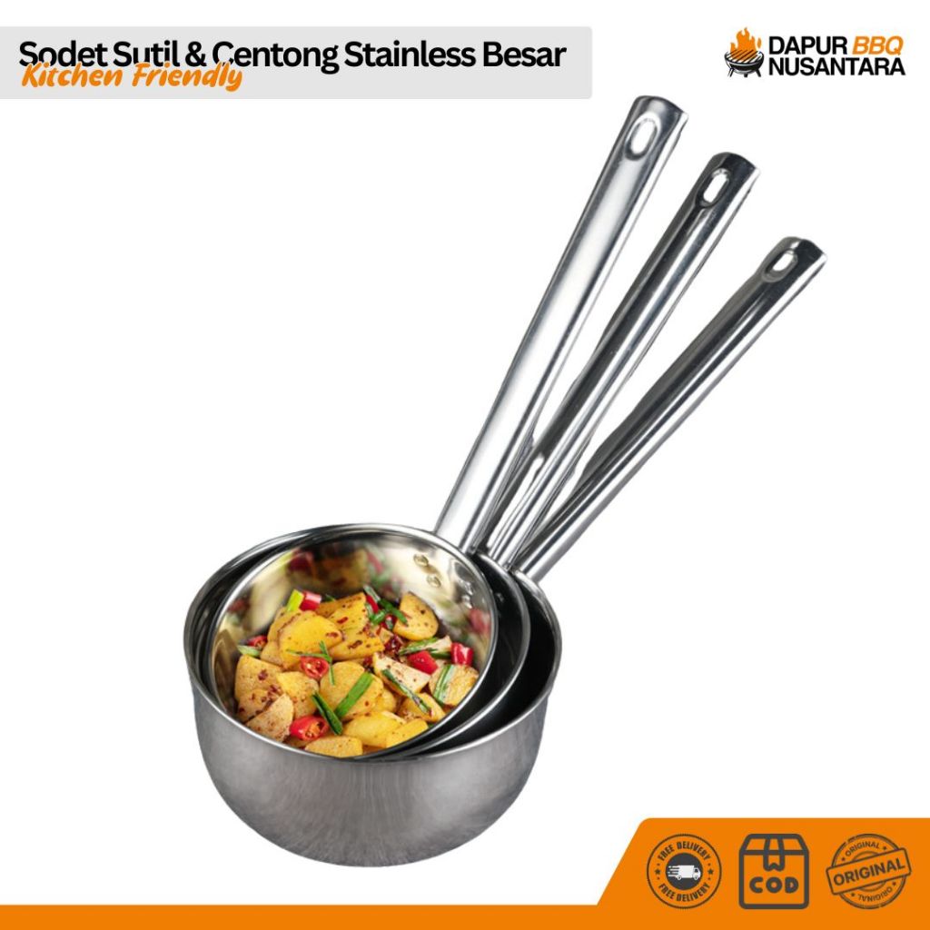 Centong Panci Susu Stainless Jumbo Tebal Irus Wok Wajan Kuali Besar Sendok Sayur Premium Anti Karat 