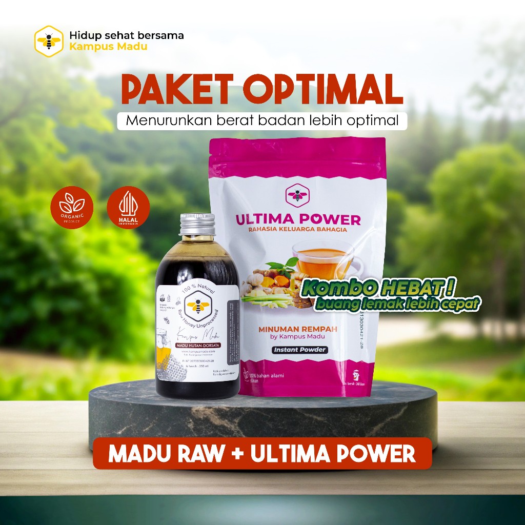 

[PAKET OPTIMAL] Madu Raw 250ml + Ultima Power Kombo Hebat Diet Cepat by Kampus Madu