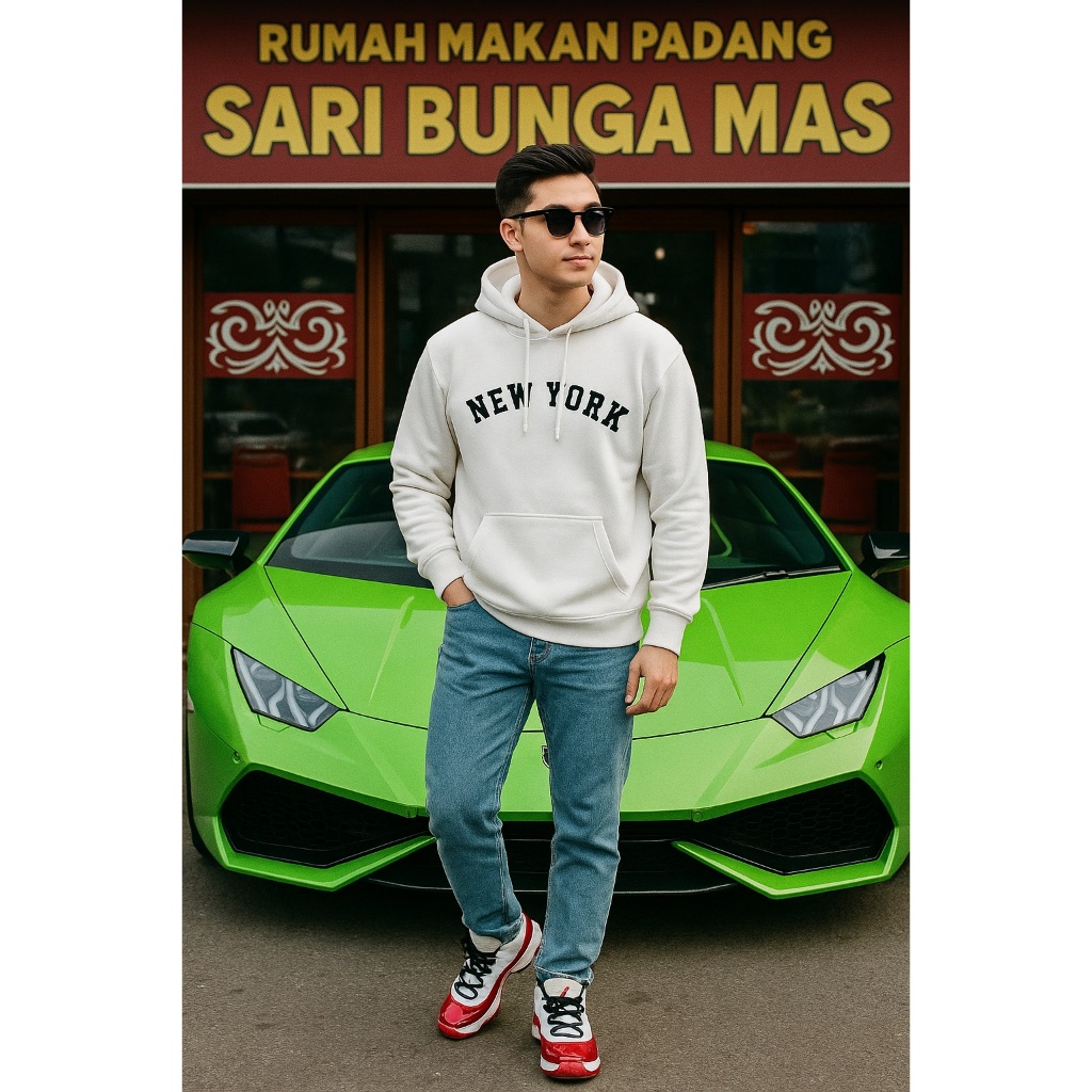 Hoodie Oversize New York AA1 Jaket Fleece Tebal Adem Unisex Keren Nyaman