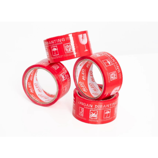 

LAKBAN FRAGILE JANGAN DI BANTING 50 YARD 2" Inchi 48 mm X 50 Y MERAH